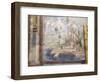 Italy, Naples, Naples Museum, from Pompeii, Sacred Fence with Temple, Statues and Square with Trees-Samuel Magal-Framed Photographic Print