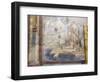 Italy, Naples, Naples Museum, from Pompeii, Sacred Fence with Temple, Statues and Square with Trees-Samuel Magal-Framed Photographic Print