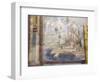 Italy, Naples, Naples Museum, from Pompeii, Sacred Fence with Temple, Statues and Square with Trees-Samuel Magal-Framed Photographic Print
