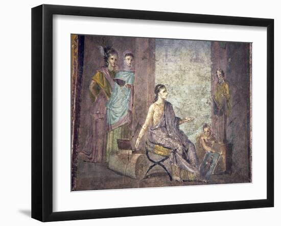 Italy, Naples, Naples Museum, from Pompeii, Woman Painter and a Bust of Bacchus-Samuel Magal-Framed Photographic Print