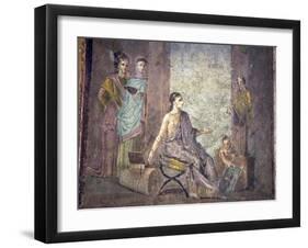 Italy, Naples, Naples Museum, from Pompeii, Woman Painter and a Bust of Bacchus-Samuel Magal-Framed Photographic Print