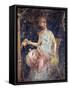 Italy, Naples, Naples Museum, from the Villa of Arianna in Stabiae, Young Woman Sitting on a Chair-Samuel Magal-Framed Stretched Canvas
