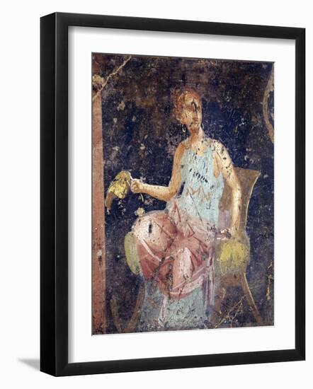 Italy, Naples, Naples Museum, from the Villa of Arianna in Stabiae, Young Woman Sitting on a Chair-Samuel Magal-Framed Photographic Print