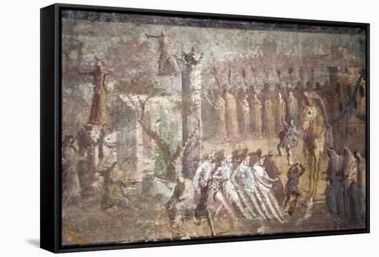 Italy, Naples, Naples Museum, from Villa Ariadne, Stabia, Pompeii, (Region IX 7, 16), Trojan Horse-Samuel Magal-Framed Stretched Canvas