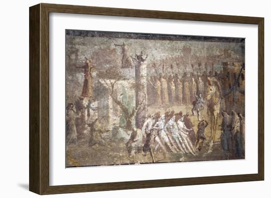 Italy, Naples, Naples Museum, from Villa Ariadne, Stabia, Pompeii, (Region IX 7, 16), Trojan Horse-Samuel Magal-Framed Photographic Print