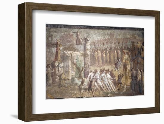 Italy, Naples, Naples Museum, from Villa Ariadne, Stabia, Pompeii, (Region IX 7, 16), Trojan Horse-Samuel Magal-Framed Photographic Print