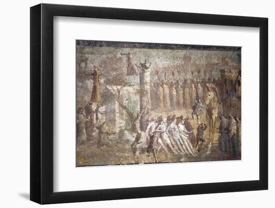 Italy, Naples, Naples Museum, from Villa Ariadne, Stabia, Pompeii, (Region IX 7, 16), Trojan Horse-Samuel Magal-Framed Photographic Print