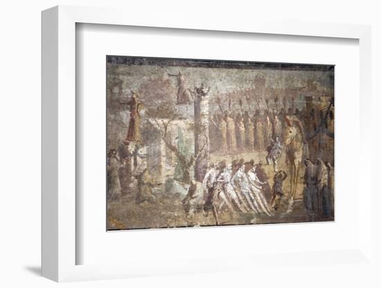 Italy, Naples, Naples Museum, from Villa Ariadne, Stabia, Pompeii, (Region IX 7, 16), Trojan Horse-Samuel Magal-Framed Photographic Print