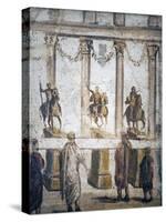 Italy, Naples, Naples Museum, House of Giulia Felice in Pompeii, People listening an Edict-Samuel Magal-Stretched Canvas