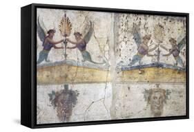 Italy, Naples, Naples Museum, Stabiae, Villa of Arianne, Area 24, Pediments-Samuel Magal-Framed Stretched Canvas