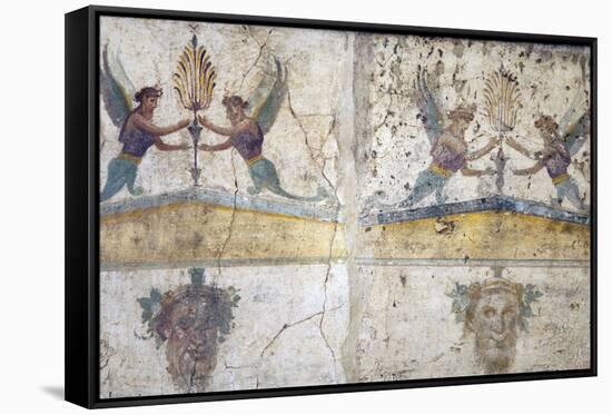 Italy, Naples, Naples Museum, Stabiae, Villa of Arianne, Area 24, Pediments-Samuel Magal-Framed Stretched Canvas