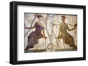 Italy, Naples, Naples Museum, Stabiae, Villa of Arianne, Area 24, Women Sitting-Samuel Magal-Framed Photographic Print