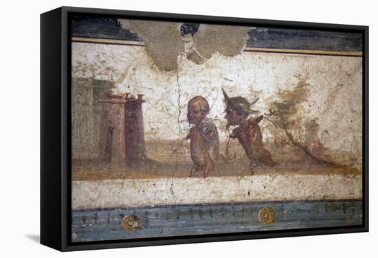 Italy, Naples, Naples Museum, Stabiae, Villa of Arianne, Area E, Frieze with Pygmies-Samuel Magal-Framed Stretched Canvas