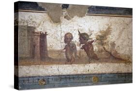 Italy, Naples, Naples Museum, Stabiae, Villa of Arianne, Area E, Frieze with Pygmies-Samuel Magal-Stretched Canvas