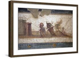 Italy, Naples, Naples Museum, Stabiae, Villa of Arianne, Area E, Frieze with Pygmies-Samuel Magal-Framed Photographic Print