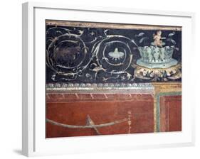 Italy, Naples, Naples National Archeological Museum, from Pompeii, Frieze with Drawing Branch-Samuel Magal-Framed Photographic Print