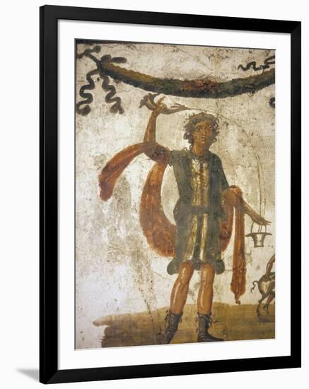 Italy, Naples, Naples National Archeological Museum, from Pompeii, VII 203, Lari and Snakes-Samuel Magal-Framed Photographic Print