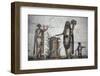 Italy, Naples, Naples National Archeological Museum, from Pompeii, VII 203, Lari and Snakes-Samuel Magal-Framed Photographic Print