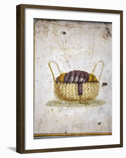 Italy, Naples, Naples National Archeological Museum, from the Villa of Arianna in Stabiae, Basket-Samuel Magal-Framed Photographic Print