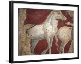 Italy, Naples, Naples National Archeological Museum, from the Villa of Arianna in Stabiae, Horses-Samuel Magal-Framed Photographic Print