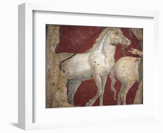 Italy, Naples, Naples National Archeological Museum, from the Villa of Arianna in Stabiae, Horses-Samuel Magal-Framed Photographic Print