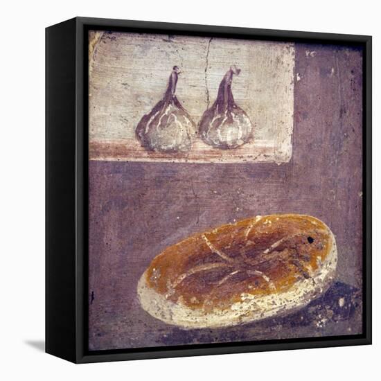 Italy, Naples, Naples National Archeological Museum, Herculaneum, Still Life with Bread and Figs-Samuel Magal-Framed Stretched Canvas