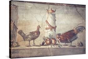 Italy, Naples, Naples National Archeological Museum, Rooster and Hen-Samuel Magal-Stretched Canvas