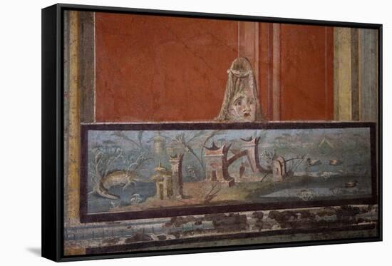 Italy, Naples National Archeological Museum, from Pompeii, Isis Temple, Third Style Decoration-Samuel Magal-Framed Stretched Canvas