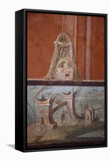 Italy, Naples National Archeological Museum, from Pompeii, Isis Temple, Third Style Decoration-Samuel Magal-Framed Stretched Canvas
