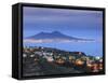 Italy, Naples, View of Naples, Posillipo Town and Mt. Vesuvius-Michele Falzone-Framed Stretched Canvas