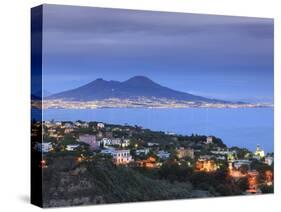 Italy, Naples, View of Naples, Posillipo Town and Mt. Vesuvius-Michele Falzone-Stretched Canvas