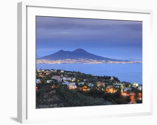 Italy, Naples, View of Naples, Posillipo Town and Mt. Vesuvius-Michele Falzone-Framed Photographic Print