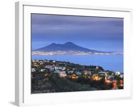 Italy, Naples, View of Naples, Posillipo Town and Mt. Vesuvius-Michele Falzone-Framed Photographic Print