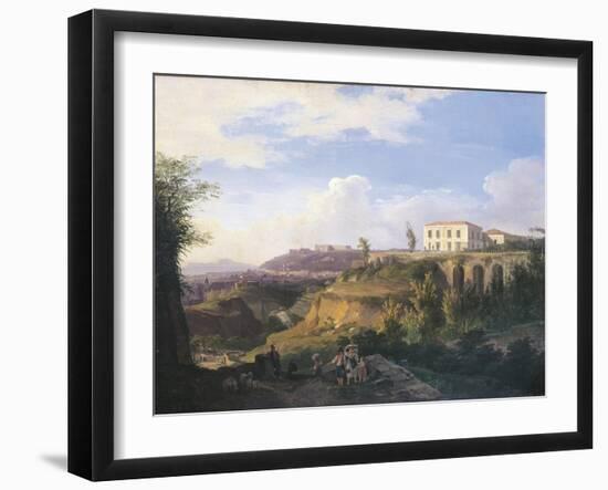 Italy, Naples, View of Villa Ruffo Homestead in Capodimonte, 1826-Salvatore Fergola-Framed Giclee Print