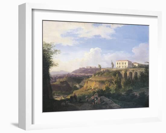 Italy, Naples, View of Villa Ruffo Homestead in Capodimonte, 1826-Salvatore Fergola-Framed Giclee Print