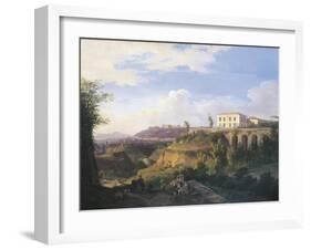 Italy, Naples, View of Villa Ruffo Homestead in Capodimonte, 1826-Salvatore Fergola-Framed Giclee Print