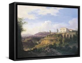 Italy, Naples, View of Villa Ruffo Homestead in Capodimonte, 1826-Salvatore Fergola-Framed Stretched Canvas