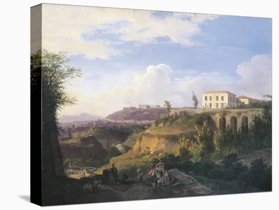 Italy, Naples, View of Villa Ruffo Homestead in Capodimonte, 1826-Salvatore Fergola-Stretched Canvas