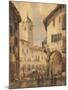 Italy, Novara, Piazza Delle Erbe (Market Square) by Steffanoni, Colored-null-Mounted Giclee Print