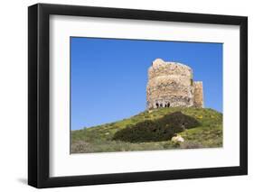 Italy, Oristano. Tourists Enjoy the View around the Torre Spagnola Di San Giovanni Di Sinis-Alida Latham-Framed Photographic Print