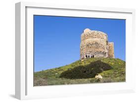 Italy, Oristano. Tourists Enjoy the View around the Torre Spagnola Di San Giovanni Di Sinis-Alida Latham-Framed Photographic Print