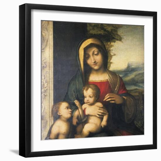 Italy, Painting of Madonna and Child with the Infant Saint John-null-Framed Giclee Print