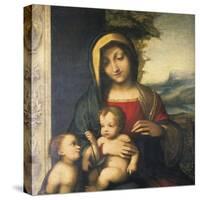 Italy, Painting of Madonna and Child with the Infant Saint John-null-Stretched Canvas