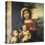 Italy, Painting of Madonna and Child with the Infant Saint John-null-Stretched Canvas