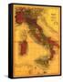 Italy - Panoramic Map-Lantern Press-Framed Stretched Canvas