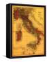 Italy - Panoramic Map-Lantern Press-Framed Stretched Canvas
