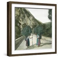 Italy, Peasant Women Returning from the Fields-Leon, Levy et Fils-Framed Photographic Print