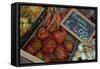 Italy, Piedmont, Alba, ripe tomatoes in an outdoor market-Alan Klehr-Framed Stretched Canvas