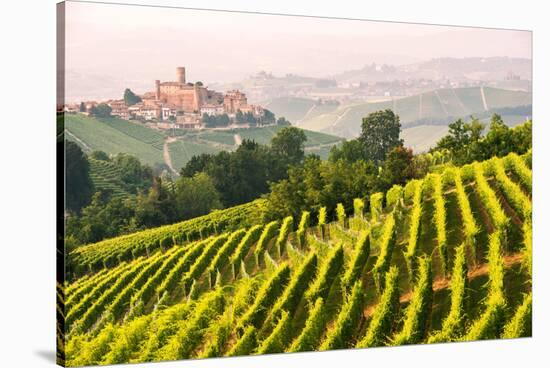 Italy, Piedmont,Cuneo district, Langhe, Castiglione Falletto, the vineyards and the castle of Casti-ClickAlps-Stretched Canvas