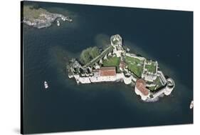 Italy, Piedmont Region, Lake Maggiore, Aerial View of Castle of Cannero Riviera-null-Stretched Canvas